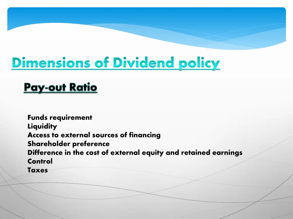 dimensions of dividend policy