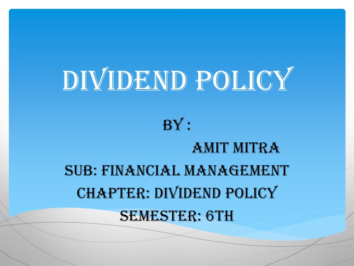 dividend policy