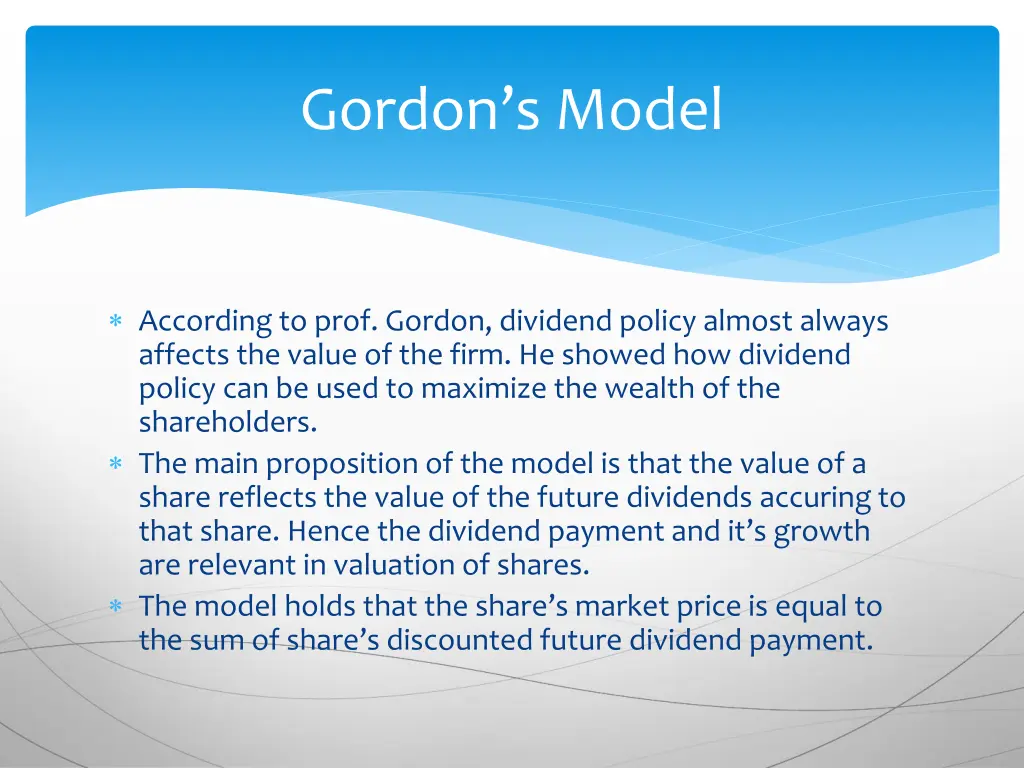 gordon s model