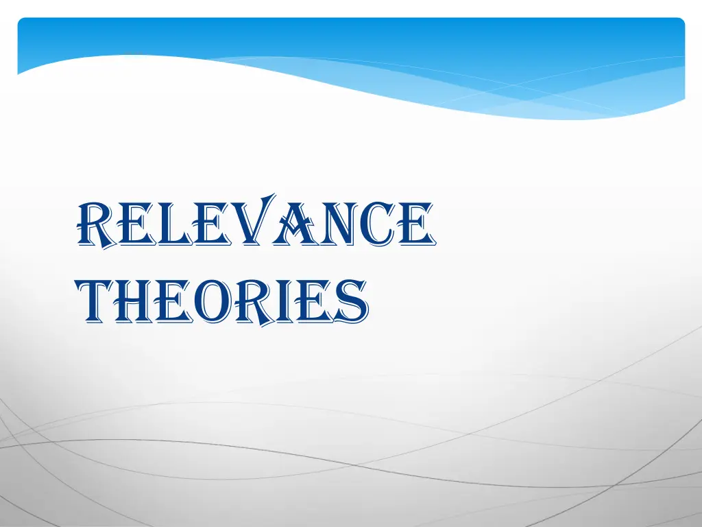 relevance theories