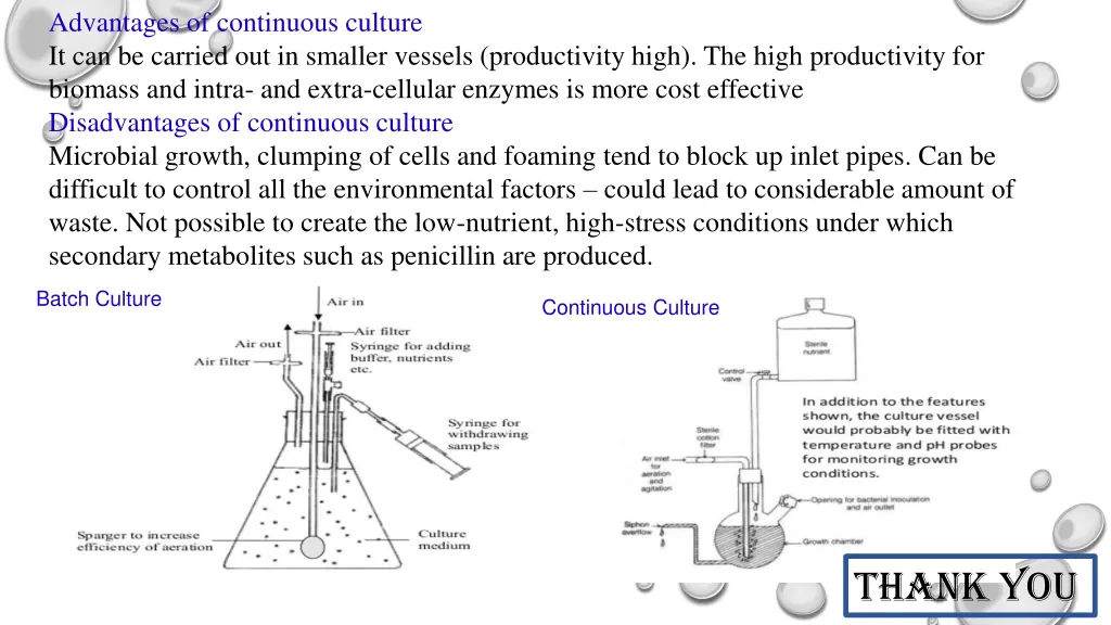 advantages of continuous culture