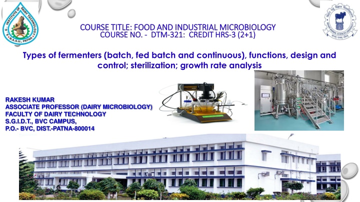 course title food and industrial microbiology