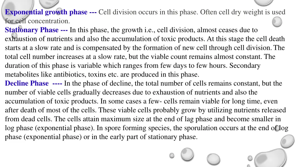 exponential growth phase cell division occurs