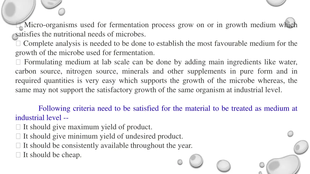 micro organisms used for fermentation process