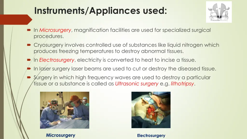 instruments appliances used