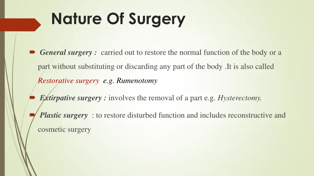 nature of surgery