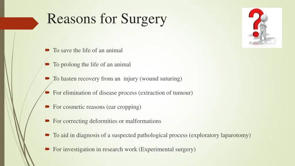 reasons for surgery