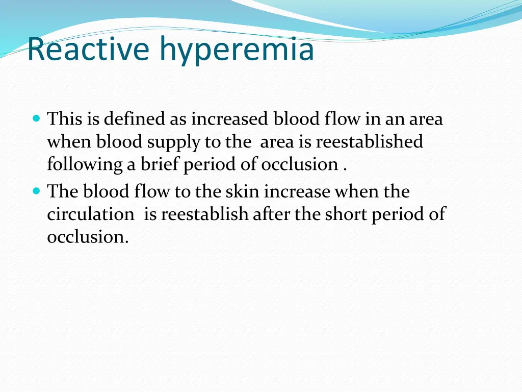 reactive hyperemia