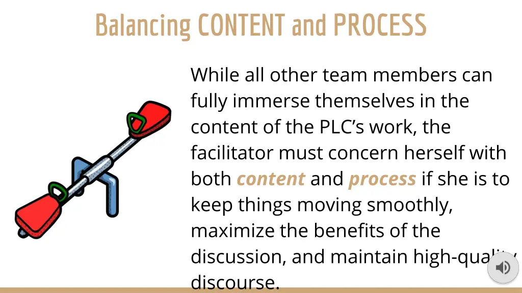 balancing content and process