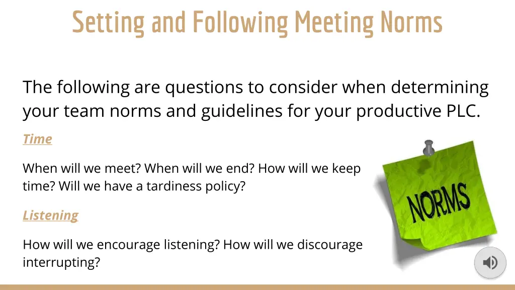 setting and following meeting norms