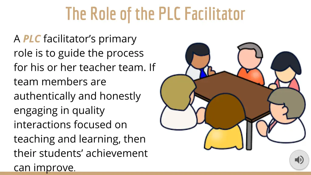 the role of the plc facilitator