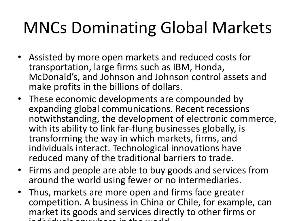 mncs dominating global markets