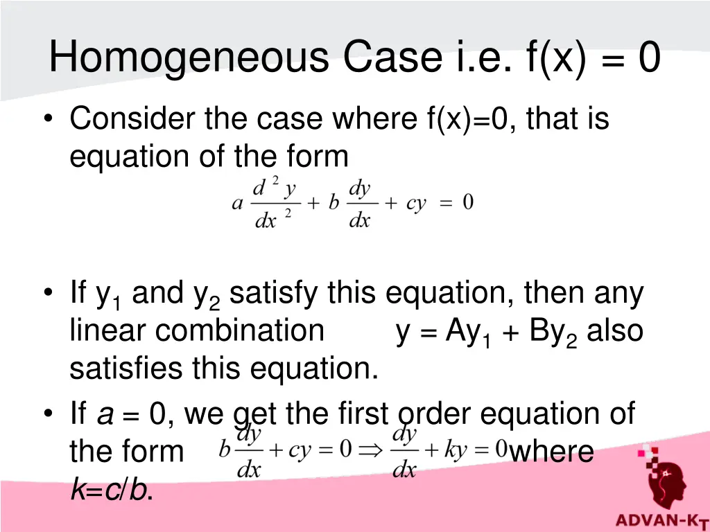 homogeneous case i e f x 0