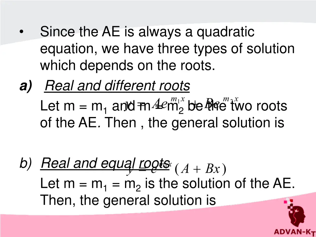 since the ae is always a quadratic equation