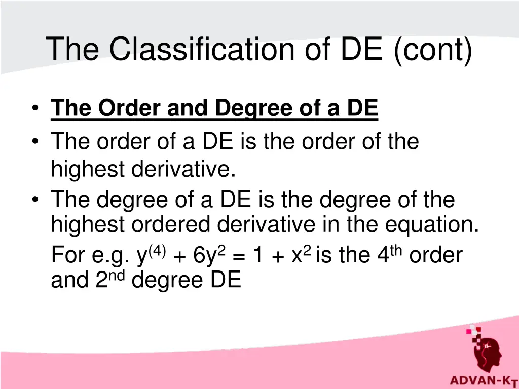 the classification of de cont