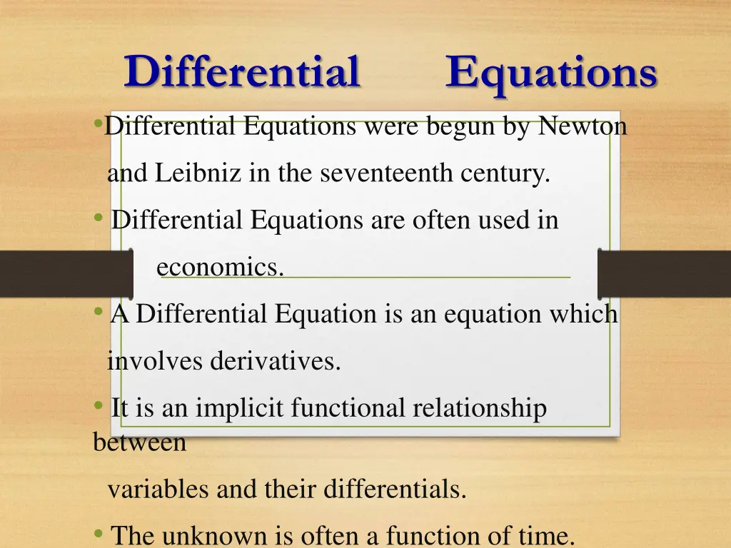 differential equations differential equations