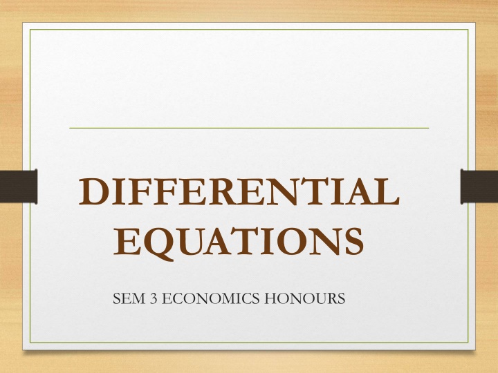 differential equations