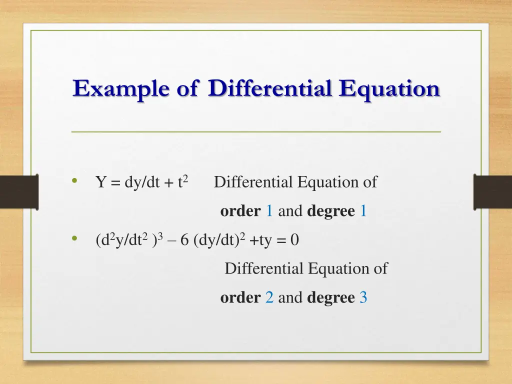 example of differential equation