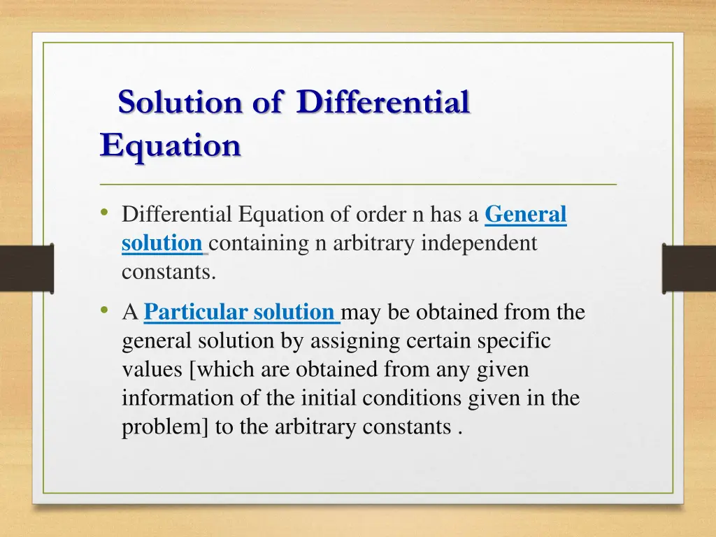 solution of differential equation