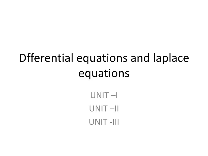 dfferential equations and laplace equations