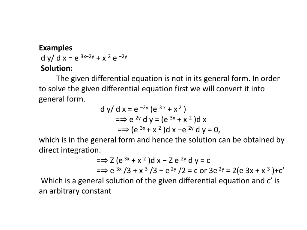 examples d y d x e 3x 2y x 2 e 2y solution