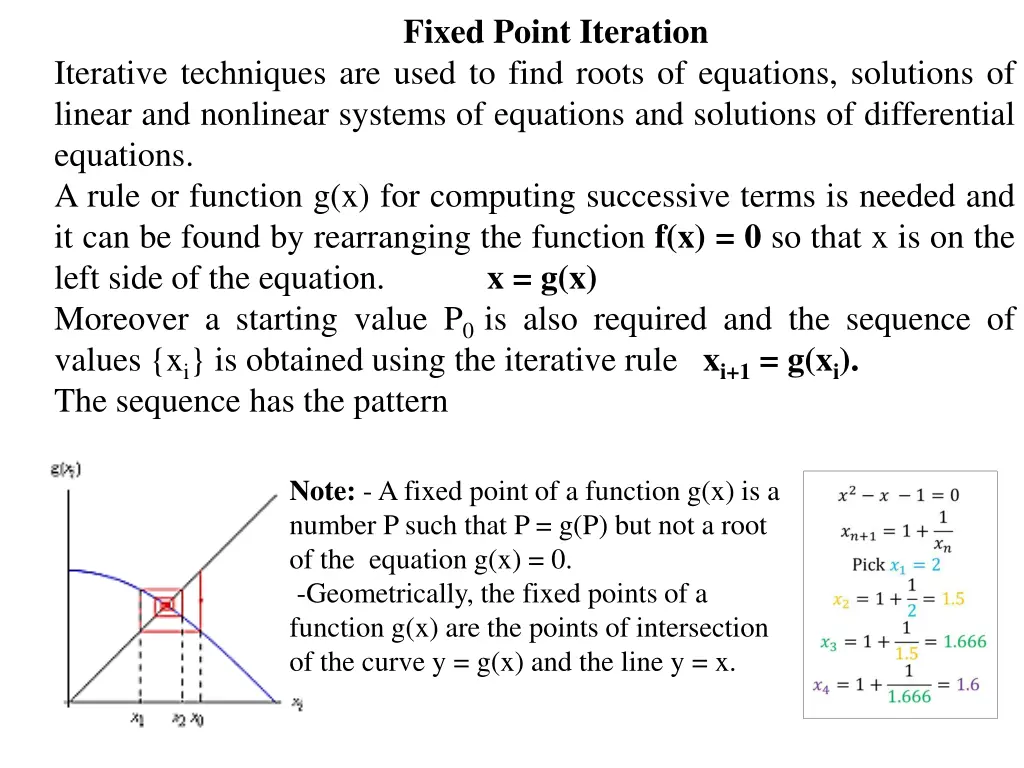 fixed point iteration