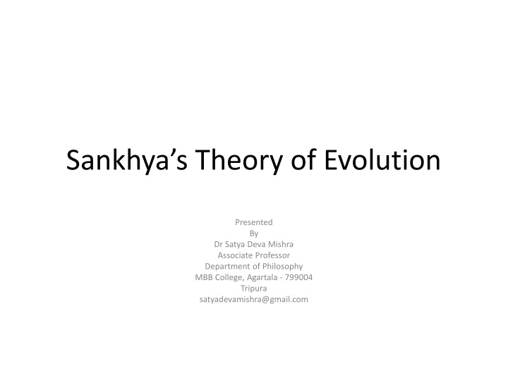 sankhya s theory of evolution