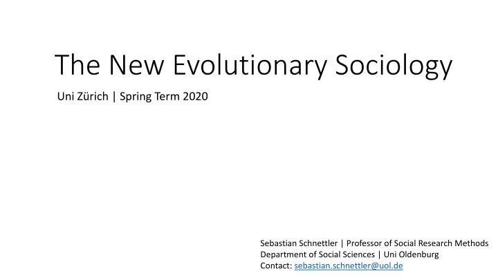 the new evolutionary sociology