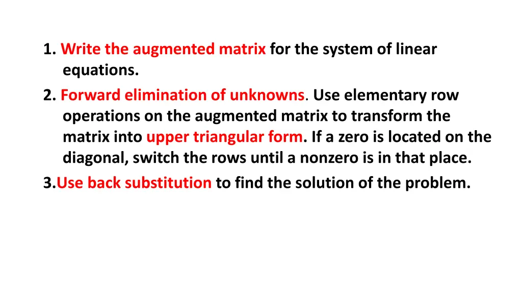 1 write the augmented matrix for the system