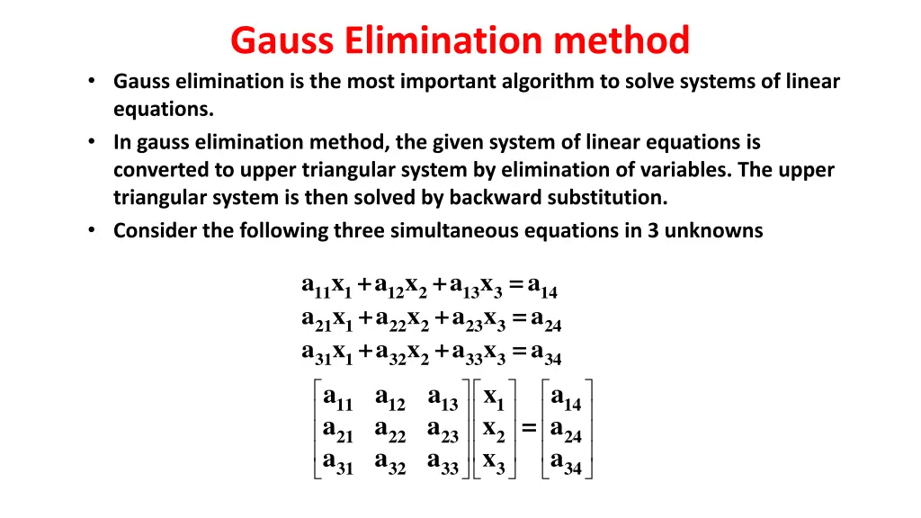 gauss elimination method gauss elimination