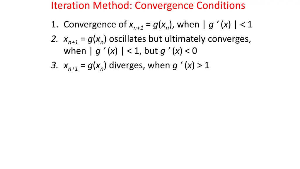 iteration method convergence conditions