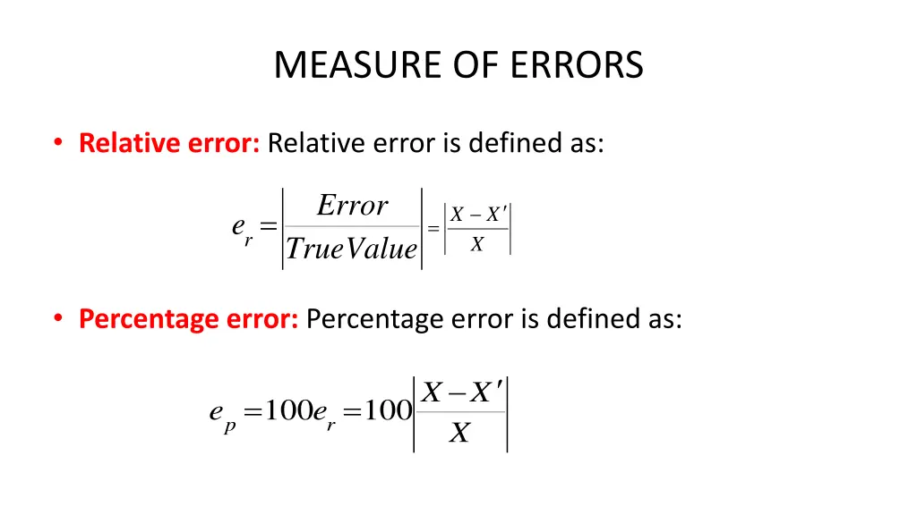 measure of errors 1