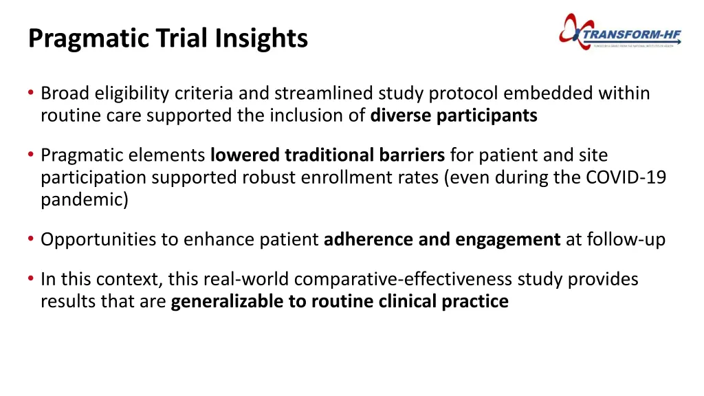 pragmatic trial insights