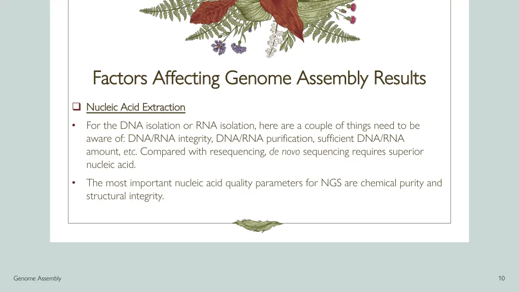 factors affecting factors affecting g genome 1