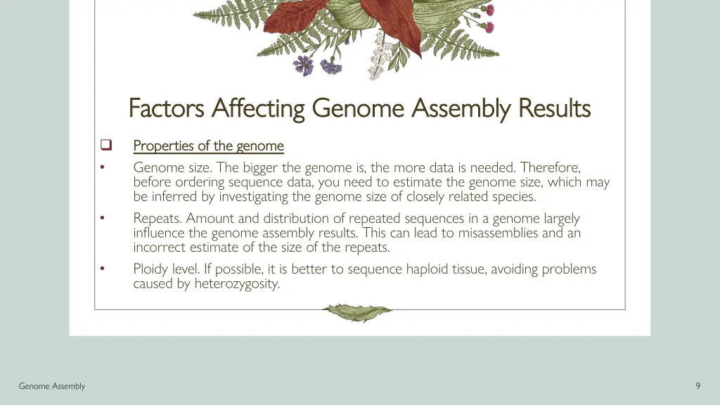 factors affecting factors affecting g genome