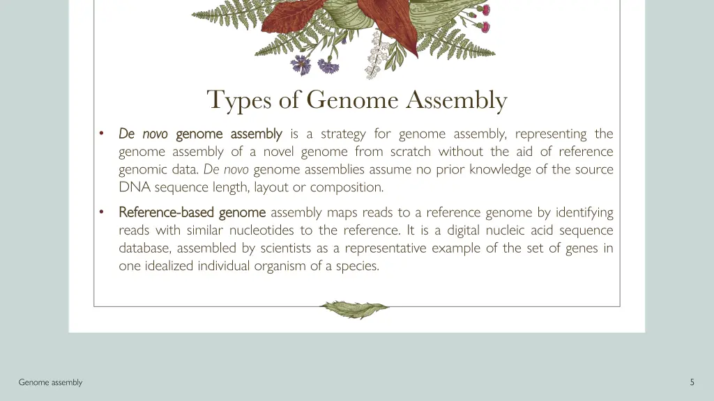 types of genome assembly 1