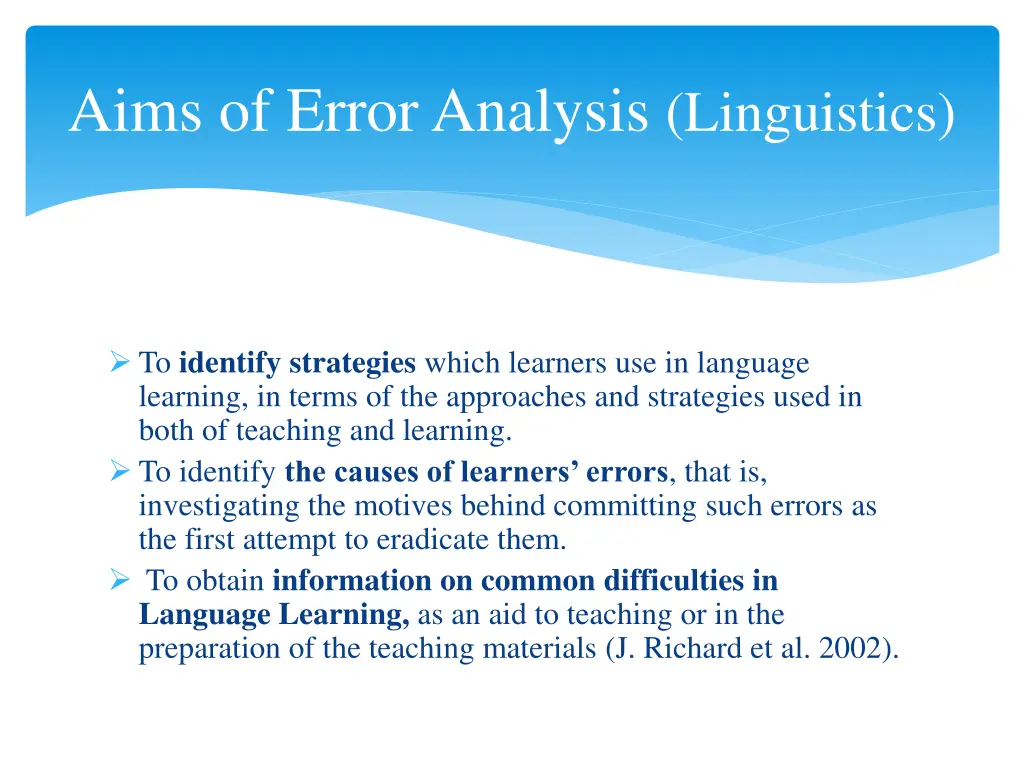 aims of error analysis linguistics