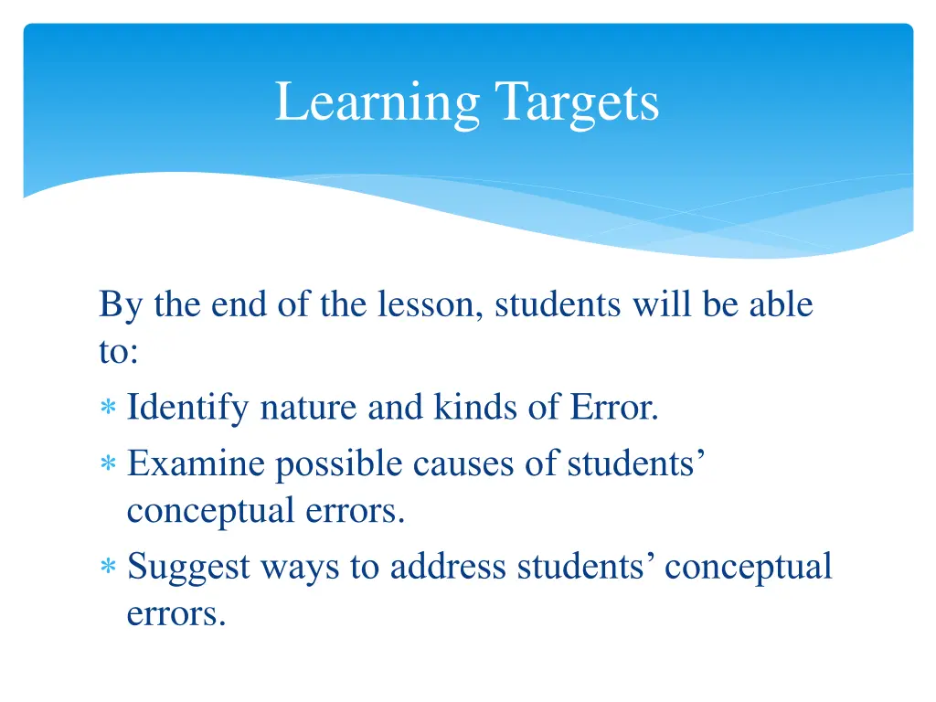 learning targets