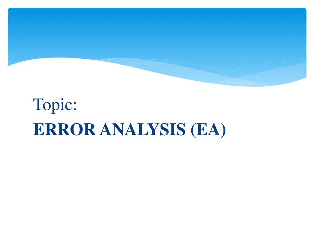 topic error analysis ea