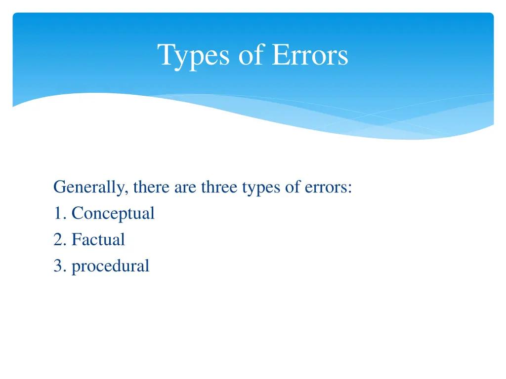 types of errors