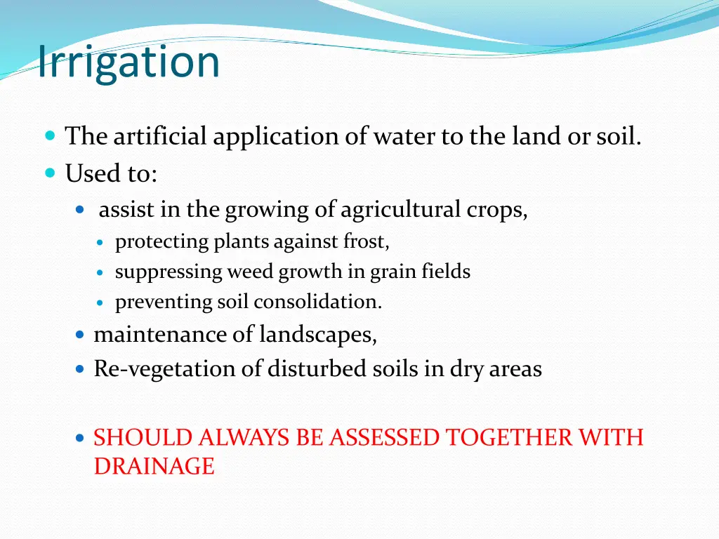 irrigation