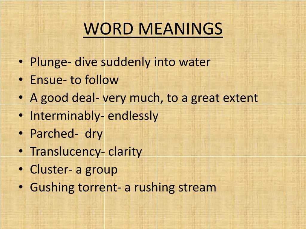 word meanings