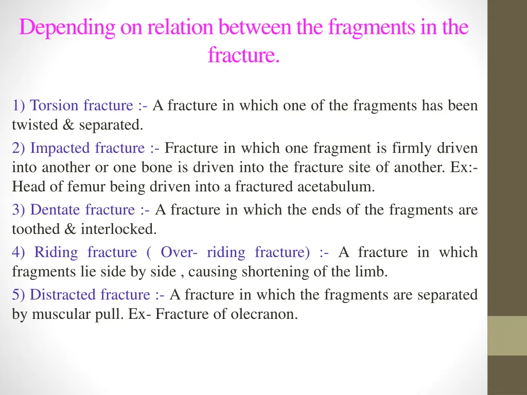 depending on relation between the fragments