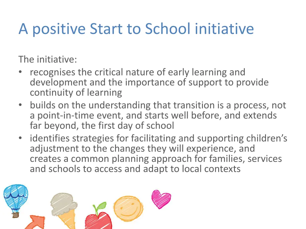 a positive start to school initiative