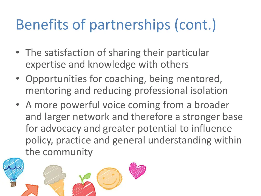 benefits of partnerships cont 1