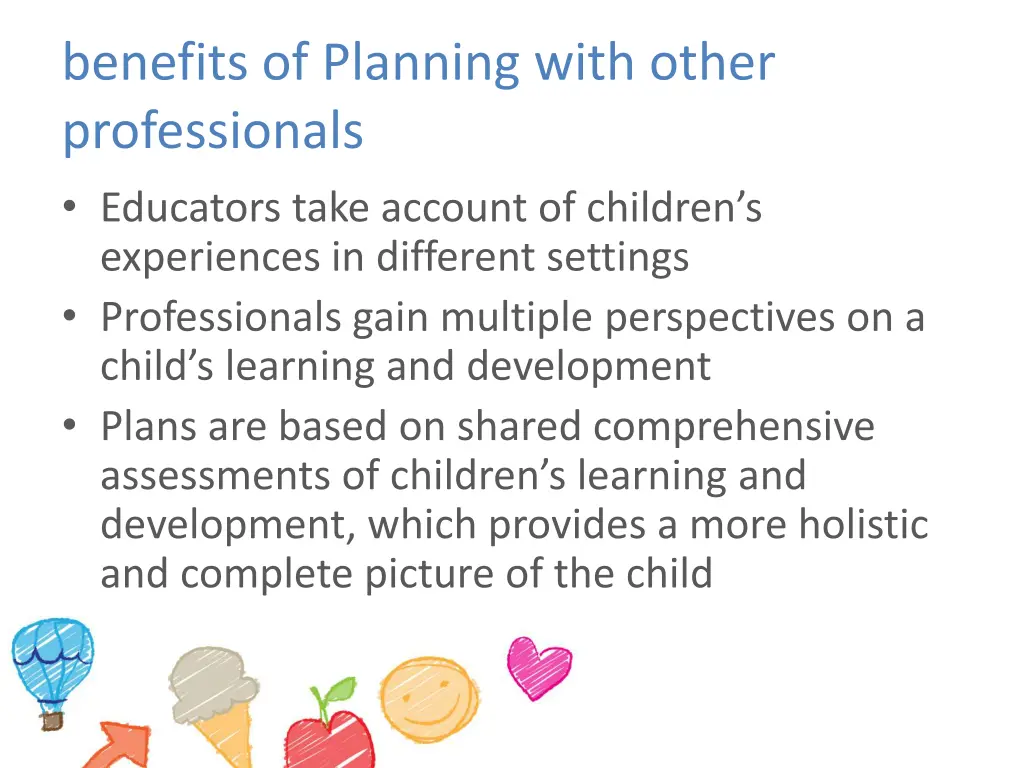 benefits of planning with other professionals