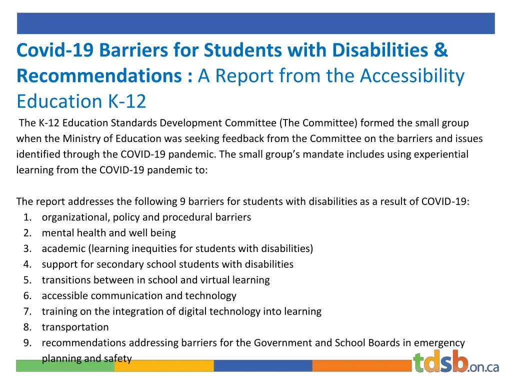 covid 19 barriers for students with disabilities