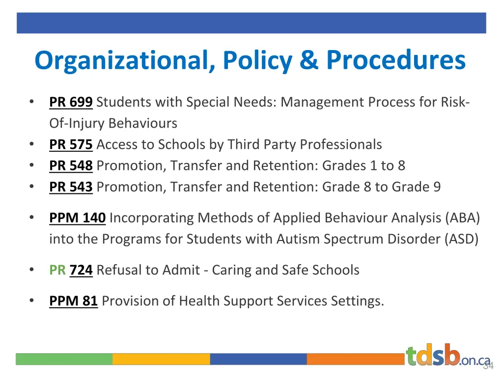 organizational policy procedures