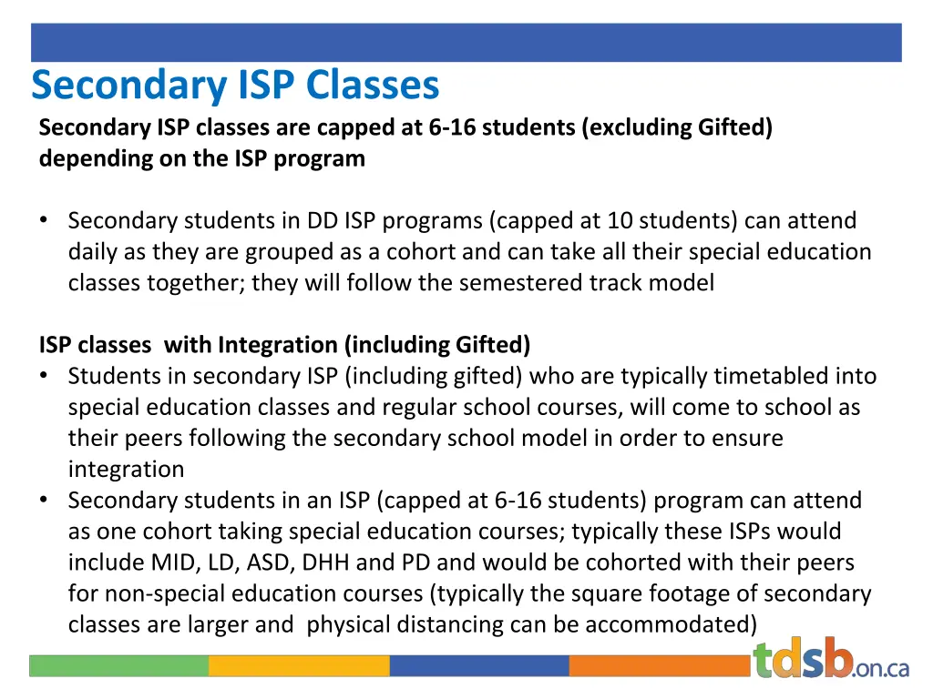 secondary isp classes secondary isp classes