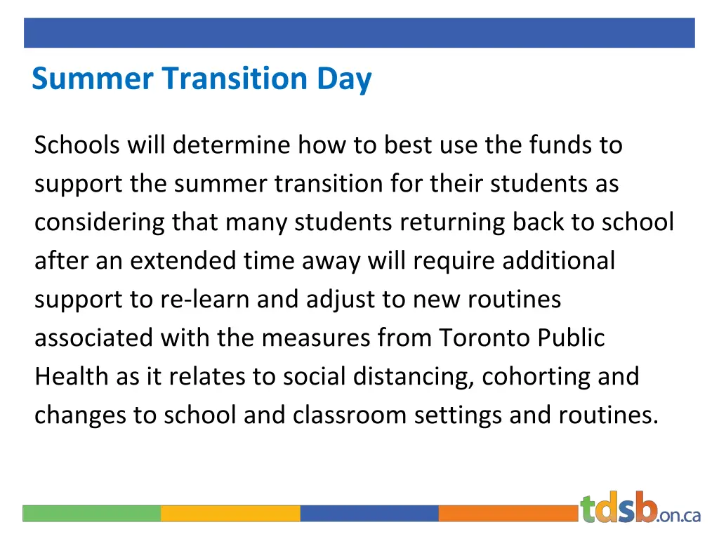 summer transition day 1